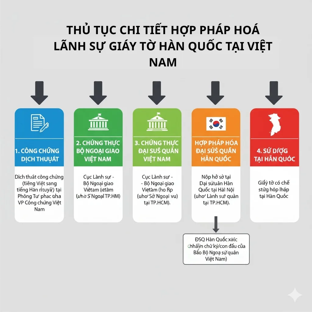 Hợp Pháp Hóa Lãnh Sự Giấy Tờ Hàn Quốc 