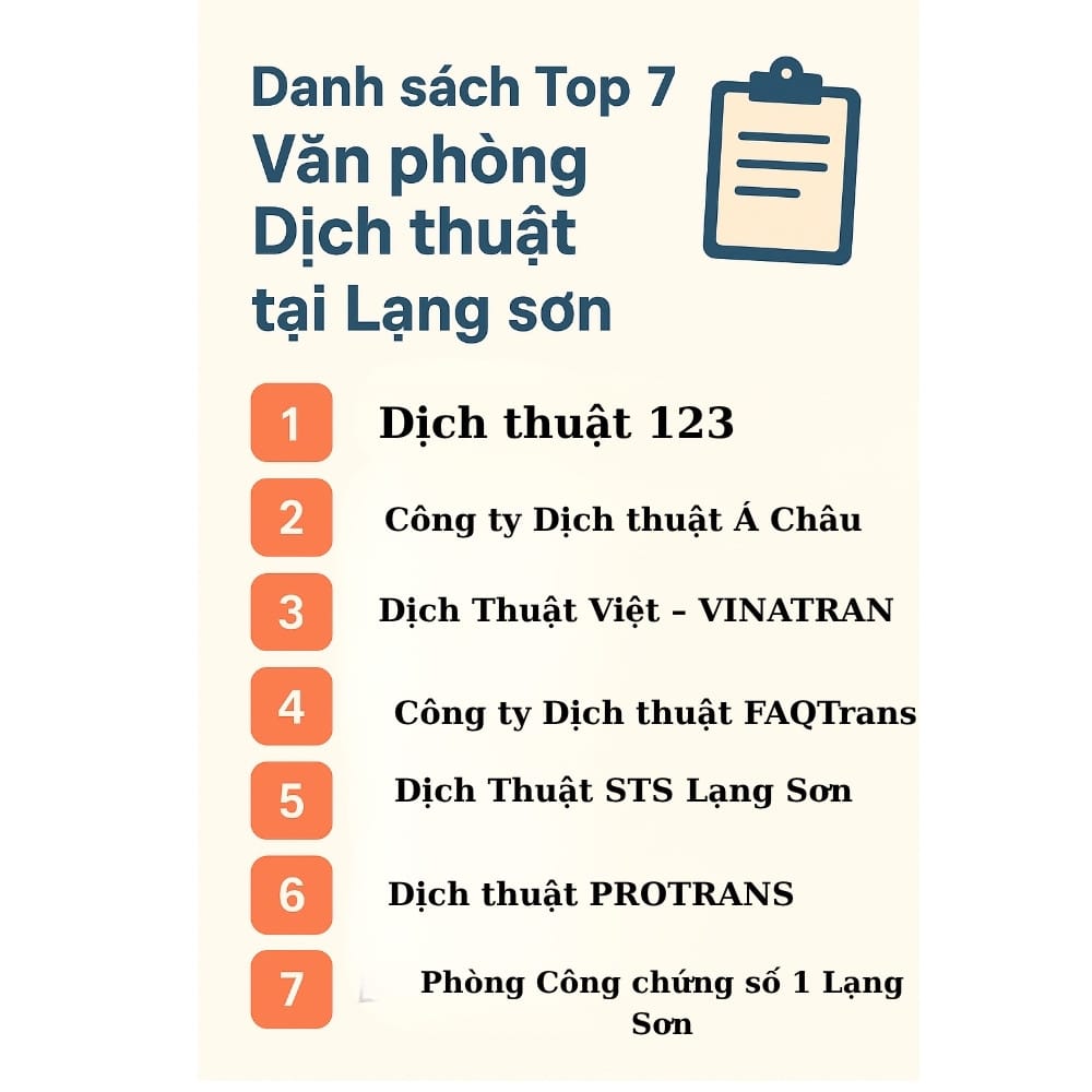 Top 7 văn phòng dịch thuật uy tín tại Lạng Sơn