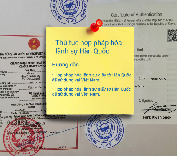 Thủ tục hợp pháp hóa lãnh sự giấy kết hôn Hàn Quốc