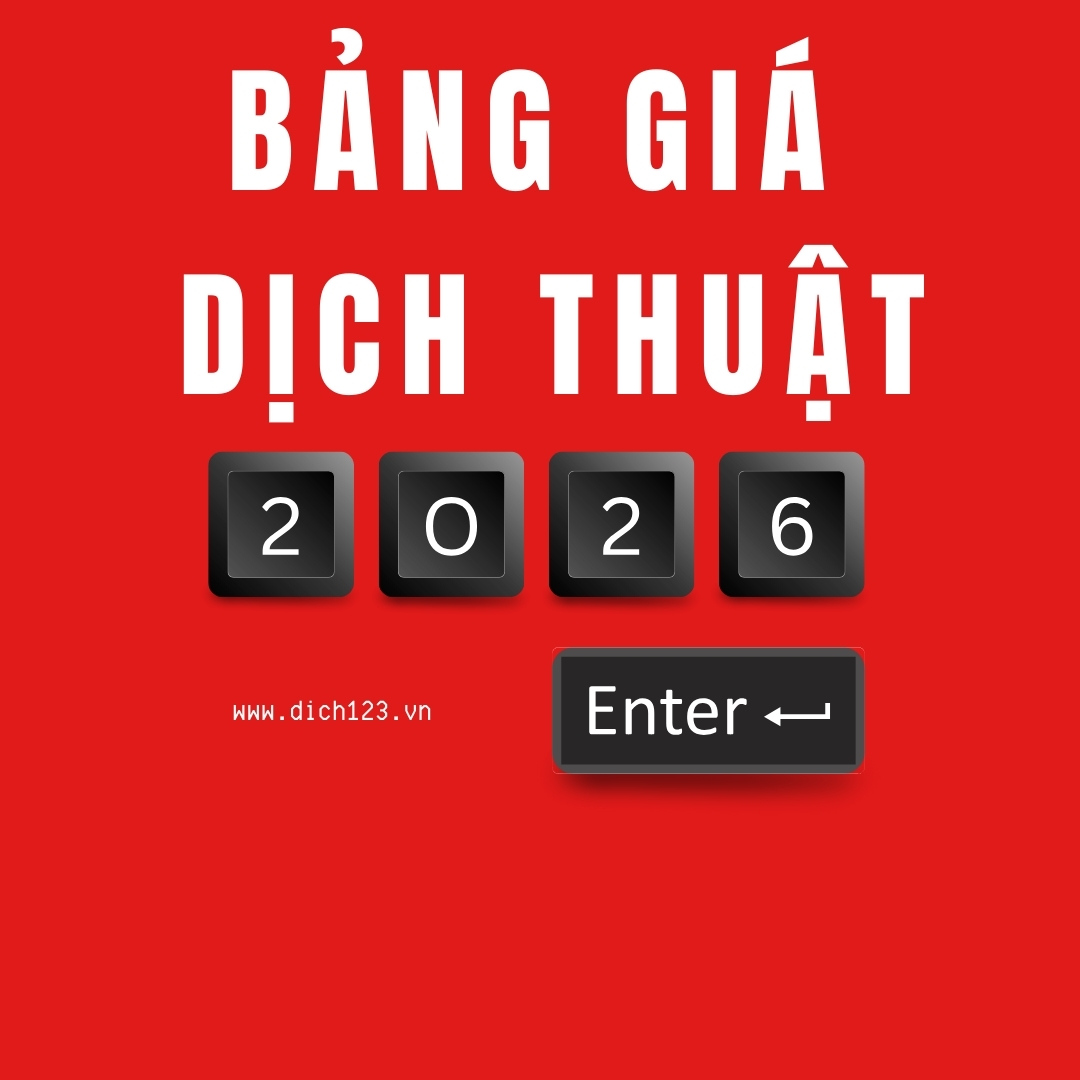 Bảng giá dịch thuật mới nhất năm 2026