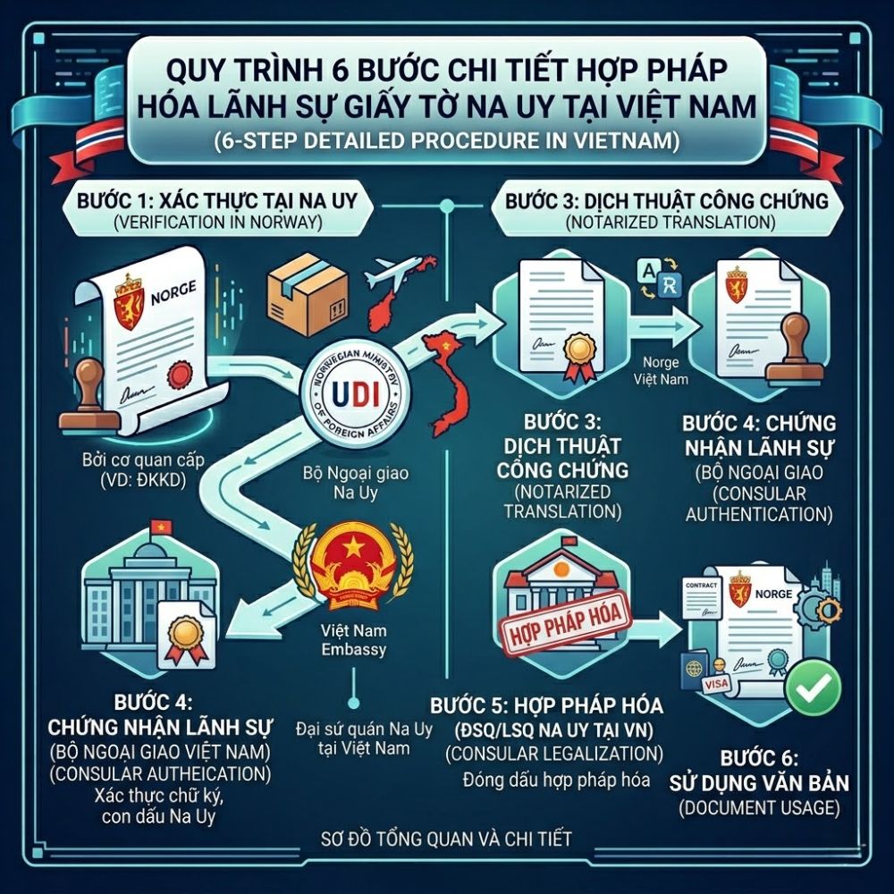 Dấu đỏ quyền lực: Bước cuối cùng trong quy trình Hợp pháp hóa lãnh sự Na Uy để giấy tờ của bạn vươn tầm quốc tế."