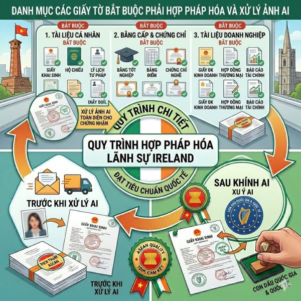 Kiểm tra tính chính xác của bản dịch thuật công chứng trước khi nộp hồ sơ hợp pháp hóa lãnh sự Ireland.