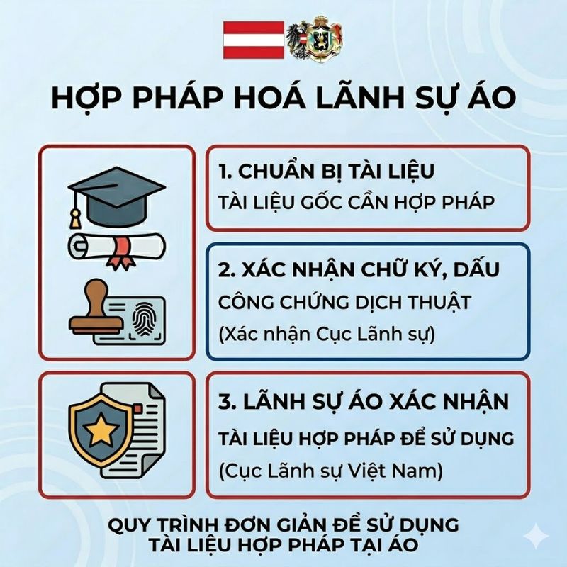 Hợp pháp hoá lãnh sự Áo cho giấy tờ du học và làm việc