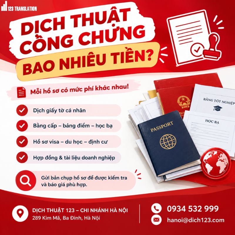 Dịch thuật công chứng bao nhiêu tiền? Bảng giá chi tiết và những điều cần biết