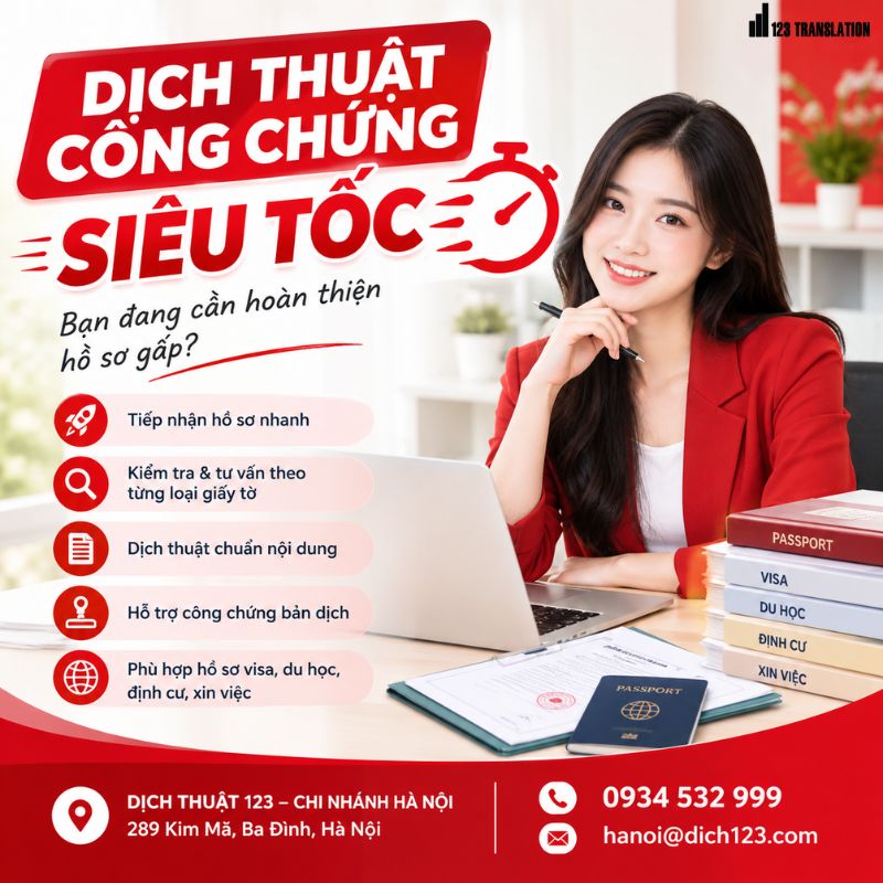 Dịch thuật công chứng siêu tốc – Giải pháp xử lý hồ sơ nhanh chóng
