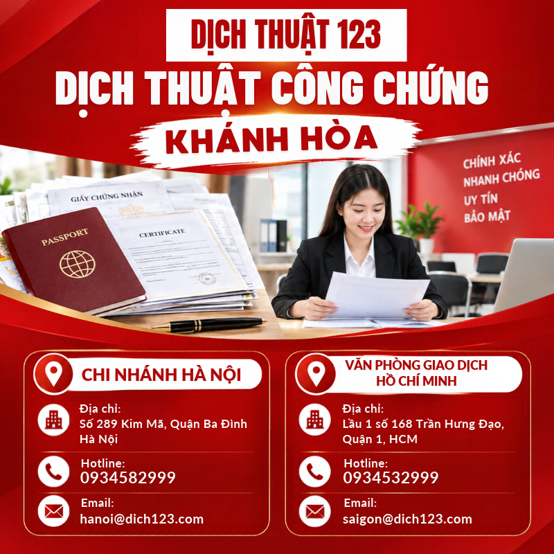 Dịch 123 dịch thuật công chứng Khánh Hòa