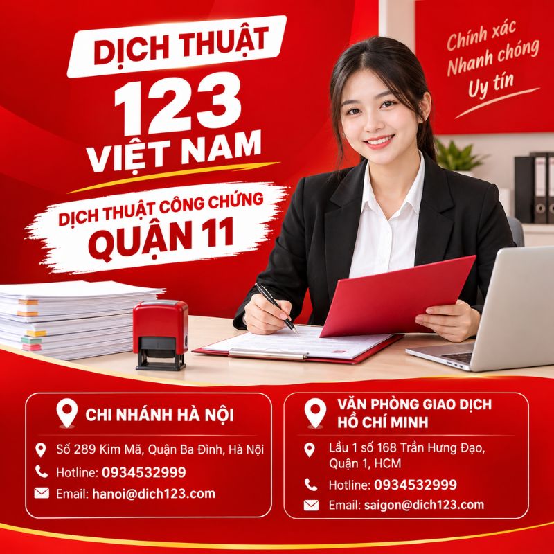 Dịch thuật công chứng Quận 11 uy tín
