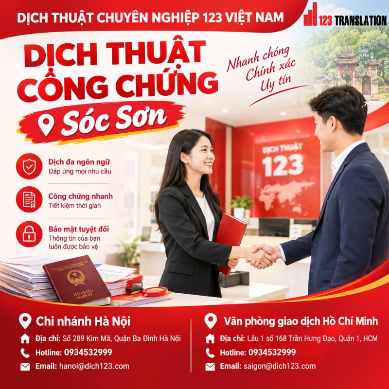 Dịch thuật công chứng Sóc Sơn chuyên nghiệp