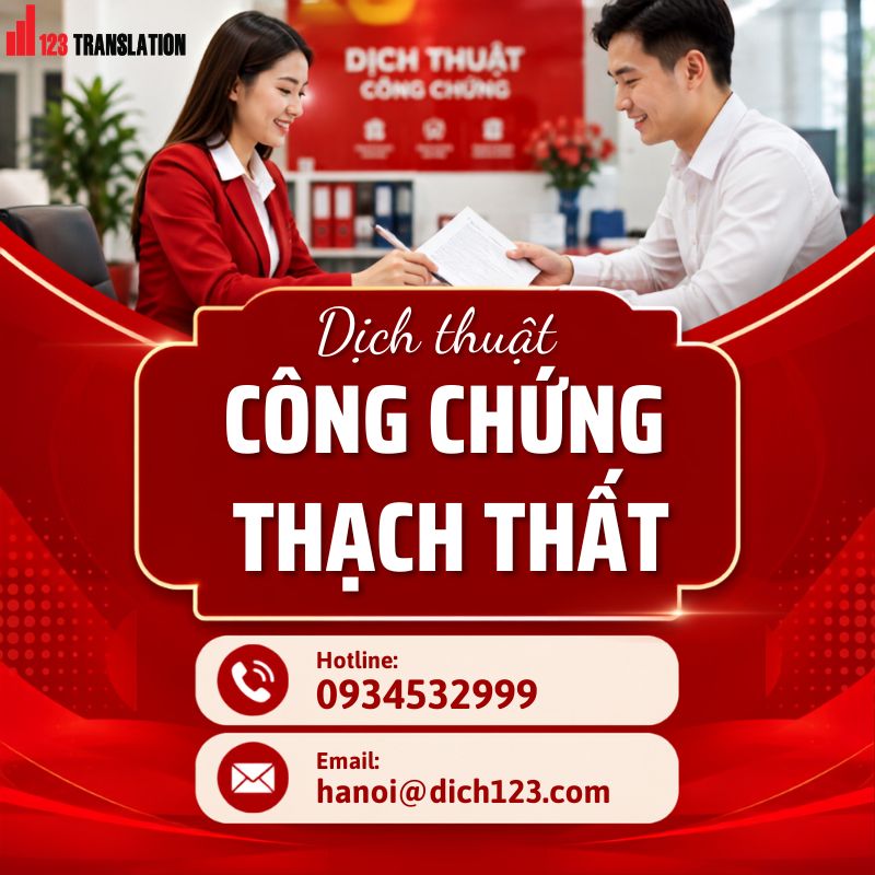 Dịch thuật công chứng Thạch Thất – Dịch vụ chuyên nghiệp, chính xác, nhanh chóng