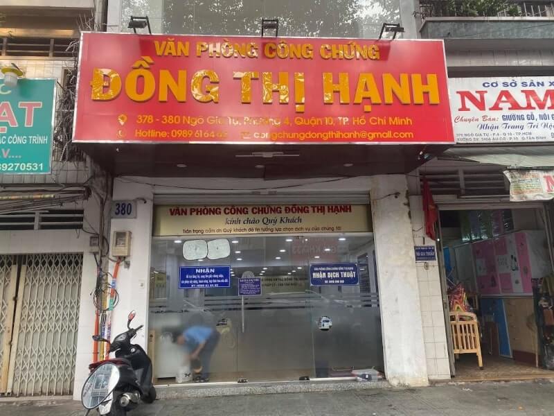 dịch thuật công chứng quận 10 đồng thị hạnh