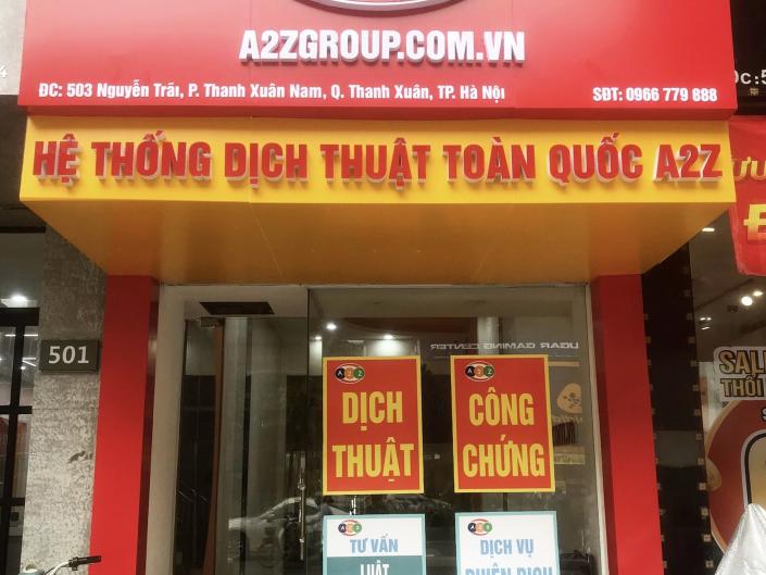 dịch thuật công chứng quận Thanh Xuân A2Z
