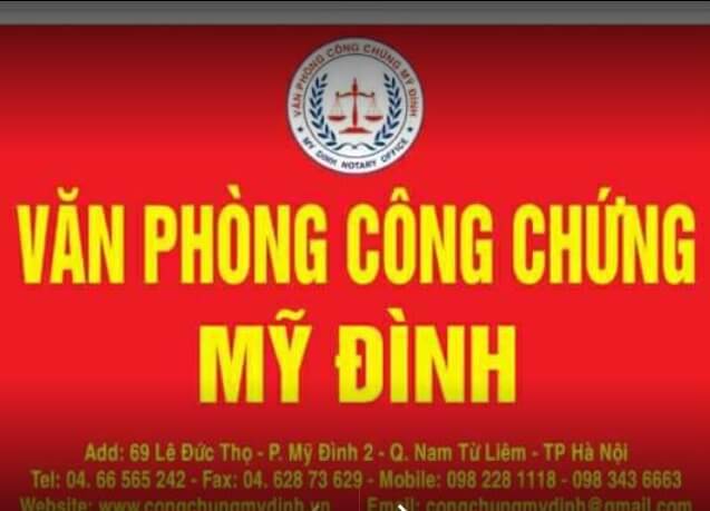 văn phòng công chứng từ liêm mỹ đình